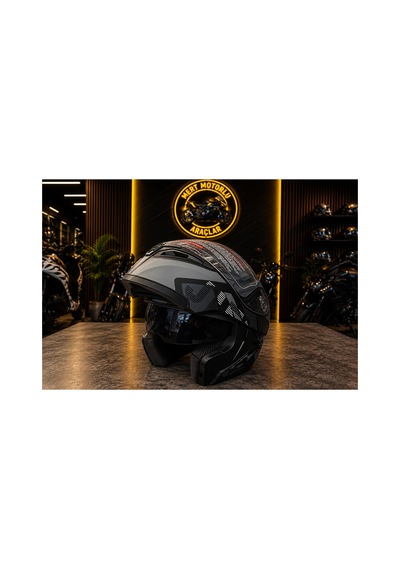 Jk 902 H1 Grey Çene Açılır Motosiklet Kaskı Gri