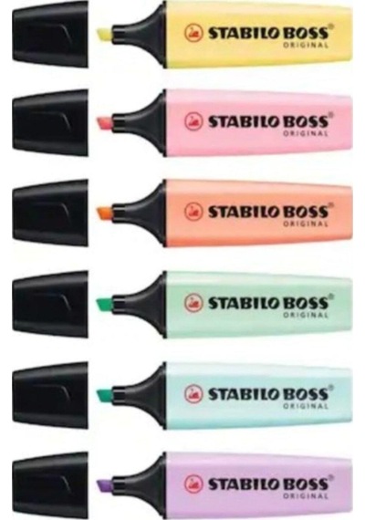 Boss Original Fosforlu Işaretleme Kalemi 6 Renk Set