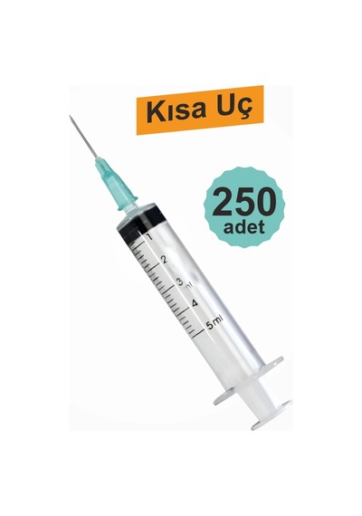 Genject 5cc Enjektör 3p 21g/16mm Kısa Uç Yeşil 250'li Kutu