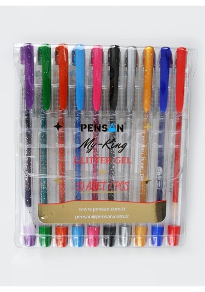 Simli Jel Kalem Fosforlu Kalem 10 Adet Pensan Glitter Gel Simli K