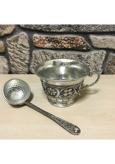 El İşlemeli Bakır Ayran Tası