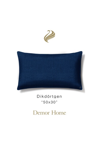 Br Demor Home Keten Dokulu Parlament Mavisi Kırlent Yastık Kılıfı