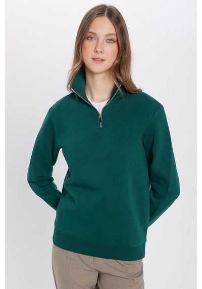 Tudors Pamuklu Dik Yaka Fermuarlı Haki Unisex Sweatshirt-29037-haki Haki Tudors Pamuklu Dik Yaka Fermuarlı Haki Unisex Sweatshirt-29037-haki Haki
