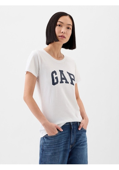Gap V-ss Logo Classic Tee Kadın Tişört-8076 Beyaz