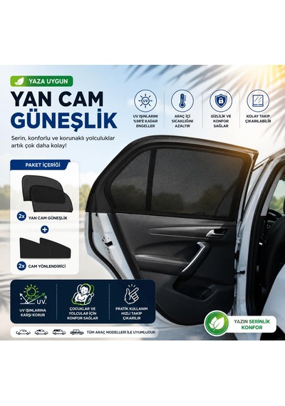 Oto Güneşlik Perde Araba Yan Cam Perdesi Önleyici Araç İçi Güneşliği İçin Güneş Sinekliği Arka Koltuk Örtü Koruyucu 2 64966191