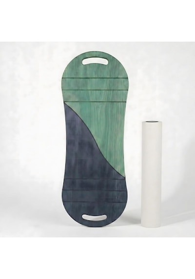Yeşil/lacivert Denge Tahtası Balance Roller Board Çift Fonksiyonlu Sörf Eğitim Tahtası Kaykay Eğitim Tahtası 73 Çok Renkli