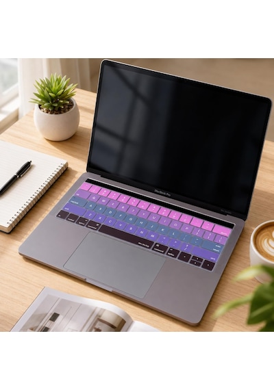 Us İngilizce Klavye Koruyucu Macbook Pro 13 15 Touch Bar Uyumlu A1706 A1989 A2159 A1707 A1990 Amerikan Düz Enter Ansı Silikon Keyboard Cover Pembe Mavi