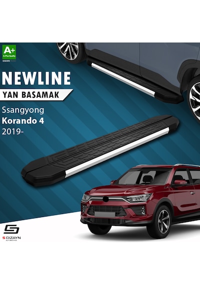 S-dizayn Ssangyong Korando Newline Krom Yan Basamak 183 Cm 2019 Üzeri A+ Kalite