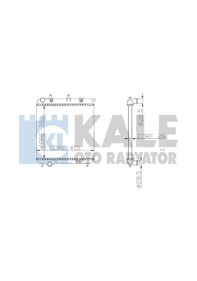 KALE OTO Radyatör 2049011AB Su Radyatörü Brazıng Peugeot 206 207 1007 1.4 HDI-Citroen C2 C3 C3 II 1.4 HDI