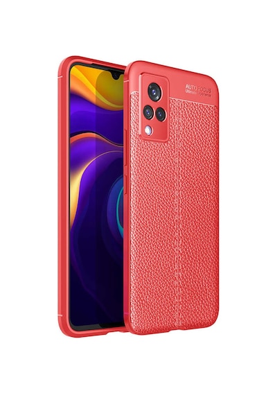 Vivo V21 Kılıf Tchs Niss Silikon Kapak - Kırmızı Kirmizi