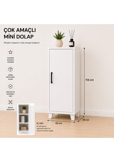 Çok Amaçlı Mini Dolap Beyaz