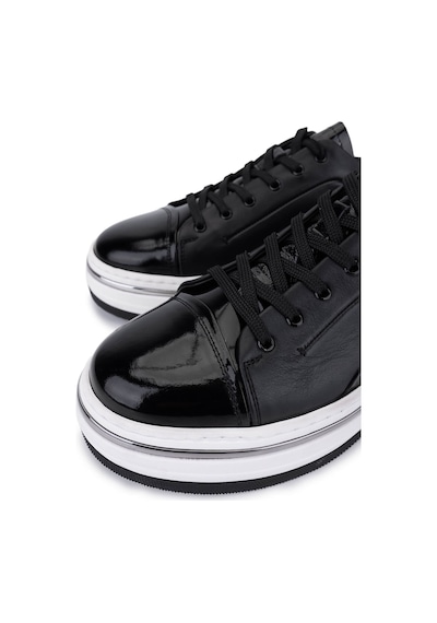 Tamer Tanca Erkek Hakiki Deri Siyah Sneakers & Spor Ayakkabı 381 21624 Erk Ayk Y25 Sıyah Dr/rgn Siyah