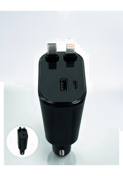 Araç Şarj Cihazı 120w Type-c Ve Lightning Çıkışı