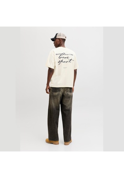 Jack & Jones Dust Script Erkek Krem Tişört 12292982-stcn Krem