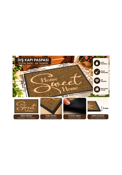 Dış Kapı Paspası 40x70 Cm Dijital Baskılı Kaymaz Pvc Plastik Tabanlı Kapı Önü Paspası Kahverengi2 - 937348033 Kahverengi2 Dış Kapı Paspası 40x70 Cm Dijital Baskılı Kaymaz Pvc Plastik Tabanlı Kapı Önü Paspası Kahverengi2 - 937348033 Kahverengi2