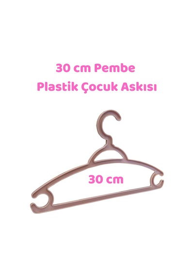 Çocuk Askısı Pembe Plastik 30 Cm Kıyafet Elbise Askısı 12 Adet Diğer