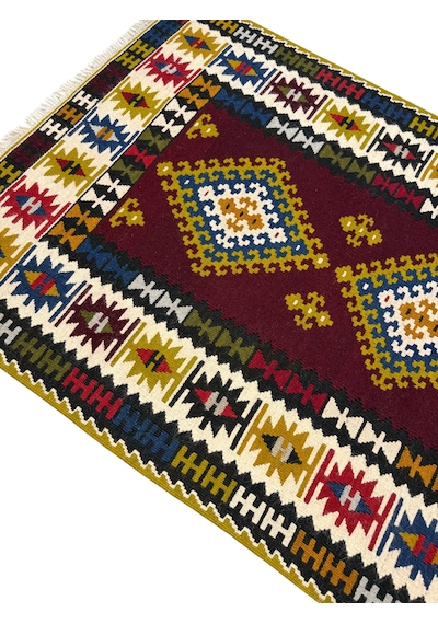 El Dokuma Sıfır Yahyalı Kilim 110x200 Kök Boya %100 Yün Yolluk Kilim Renkli