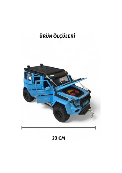 Çek Bırak Işıklı Ve Sesli Off Road Jeep 23 Cm Çekme Halat İpli Metal Kasa Açılabilir Kapılar 31623693