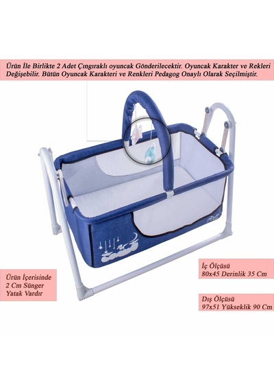 Chubby Baby Müzikli Melodi Kutulu Candy Sepet Beşik Sallanır, 2 Peluş Oyuncaklı Beşik Lacivert Chubby Baby Müzikli Melodi Kutulu Candy Sepet Beşik Sallanır, 2 Peluş Oyuncaklı Beşik Lacivert