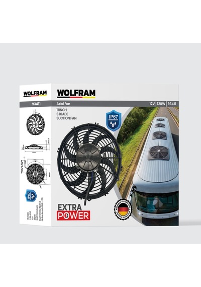 Axial Fan 11 İnch S Kanat Ip67 Su Geçirmez Wolfram 93411