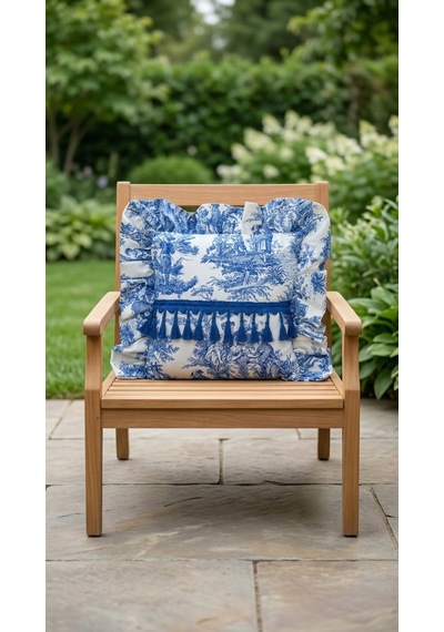 Toile Azure Ruffle Yastık Çok Renkli