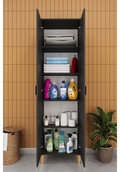 Modern 2 Kapaklı Çok Amaçlı Mutfak Banyo Dolabı %100 Mdf Erzak Kiler Dolabı Fd03 Antrasit Modern 2 Kapaklı Çok Amaçlı Mutfak Banyo Dolabı %100 Mdf Erzak Kiler Dolabı Fd03 Antrasit