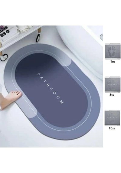 Sihirli Süper Su Emici Kaymaz Tabanlı Oval Paspas 40 60 Cm