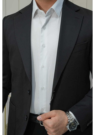 Bys Beystil Sivri Yaka Siyah Ceket 53294 - Slim Fit