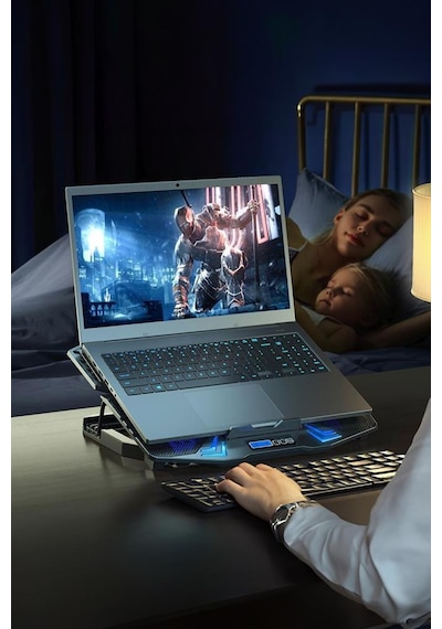 Torima Cf-05 Ayarlanabilir Dizüstü Bilgisayar Rgb Soğutma Fanı Siyah
