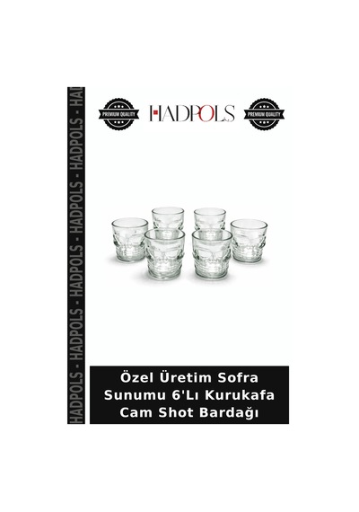 Özel Üretim Sofra Sunumu 6'lı Kurukafa Cam Shot Bardağı