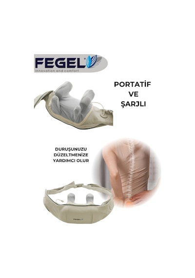 Fegel FG-687 Isıtmalı 3D Shiatsu Şarjlı Kablosuz Omuz ve Boyun Masaj Cihazı
