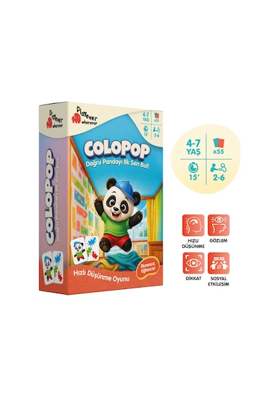 Playever Colopop, Hızlı Düşünme Ve Görsel Dikkat Kart Oyunu 4-7 Yaş