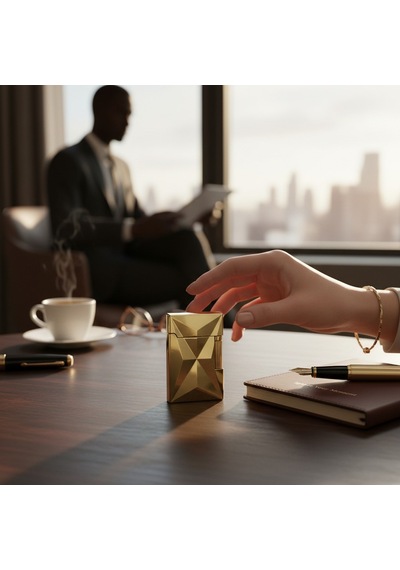 Premium Şampanya Altın Elmas Kesim Metal Çakmak - Lüks Rose Gold Serisi