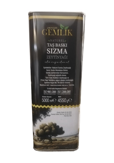 Sızma Zeytinyağı 5 lt. (Naturel & Soğuk Sıkım Taş Baskı)