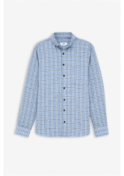 Süvari Buz Mavi Regular Düğmeli Yaka Kareli Casual Gömlek Gm2008000257-m01 Buz Mavi Süvari Buz Mavi Regular Düğmeli Yaka Kareli Casual Gömlek Gm2008000257-m01 Buz Mavi