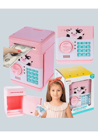 Elektronik Şifreli Atm Kumbara Pembe 1 L Çok Renkli