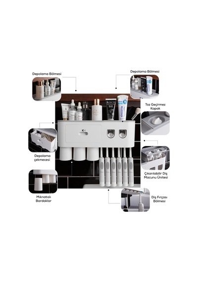 Karaca Home Glenda Banyo Organizer Aksesuar Beyaz
