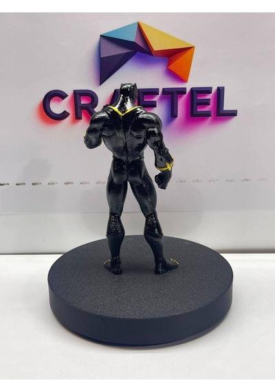 Black Panther Altın Detaylı Figür - Kara Panter Ayakta Duruş Pozu Biblo Marvel Avengers Masaüstü Dekoratif Obje Koleksiyonluk