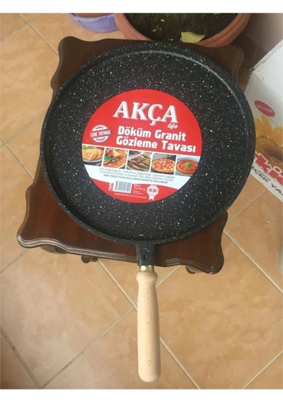 Döküm Granit Gözleme Tavası Katmer Tavası Krep Tavası 36 Cm Büyük