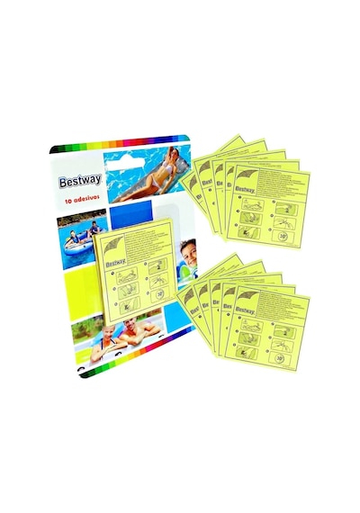 Bestway Onarım Yamaları 10 Adet Kendinden Yapışkanlı 6,5 X 6,5 Cm Sarı