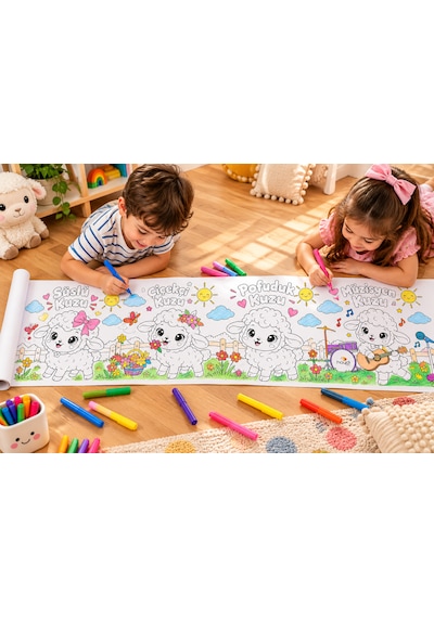 Haydi Dekor Sevimli Kuzular Boyama Rulosu 30x400 Cm 4 Metre Dev Boyama Kağıdı, 3+ Yaş Çocuklar Için Eğitici Ve Eğlenceli Aktivite Rulosu, Okul Öncesi Anaokulu Kreş Etkinliği, 1 Adet Haydi Dekor Sevimli Kuzular Boyama Rulosu 30x400 Cm 4 Metre Dev Boyama Kağıdı, 3+ Yaş Çocuklar Için Eğitici Ve Eğlenceli Aktivite Rulosu, Okul Öncesi Anaokulu Kreş Etkinliği, 1 Adet