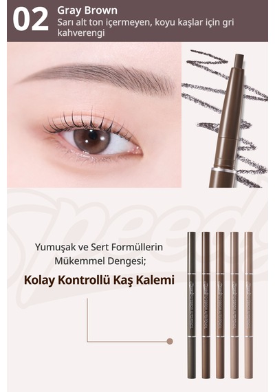 Peripera Speedy Eyebrow Auto Pencil 02 Gray Brown