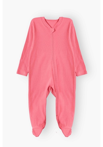 Luess Kız Bebek Rahat Kalıp Mevsimlik %100 Pamuk Tulum - Pembe 0-3 Ay 6-9 Ay Pembe
