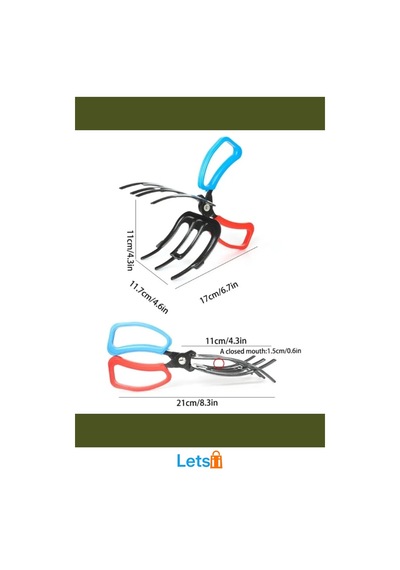 3 Pençeli Ergonomik Balık Sabitleyici Maşa 11 Cm Çok Renkli