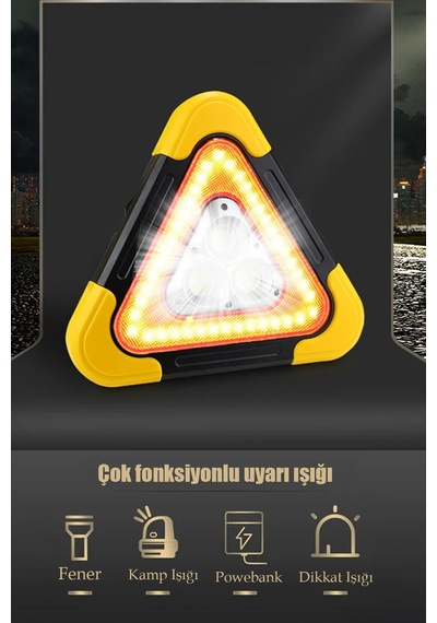 Thentech Işıklı Acil Durum Reflektör Usb Çıkışlı Şarjlı Acil Durum Reflektörü