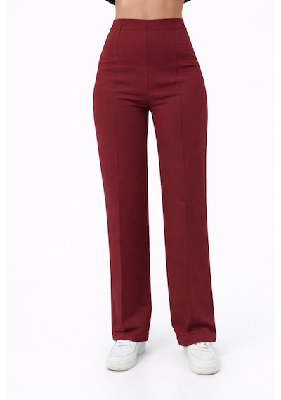 Axxel Kadın Bordo 2 İplik Yüksek Bel Eşofman Pantolon-p2249 Bordo