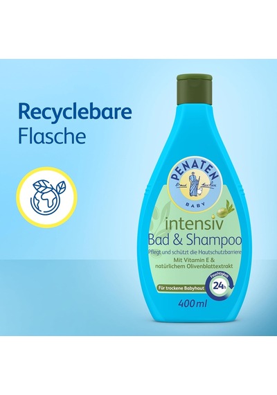 Penaten Intensiv Bebek Banyo Köpüğü Ve Şampuanı 400 Ml, E Vitaminli, Zeytin Yaprağı Özlü, Kuru Cilt