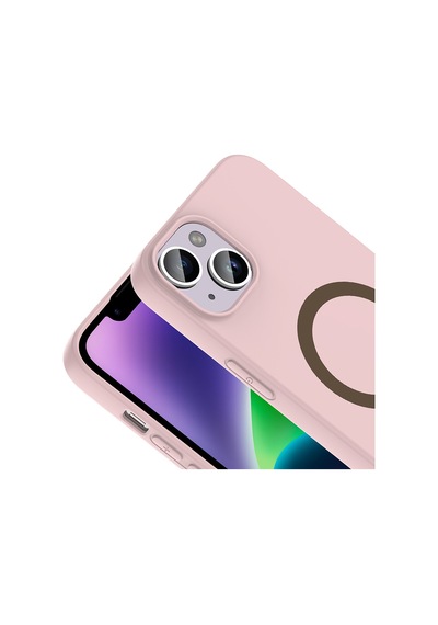 Apple iPhone Uyumlu 13 Kılıf M-safe Şarj Özellikli Zore Aris Silikon Kapak - Açık Pembe AÇIK PEMBE