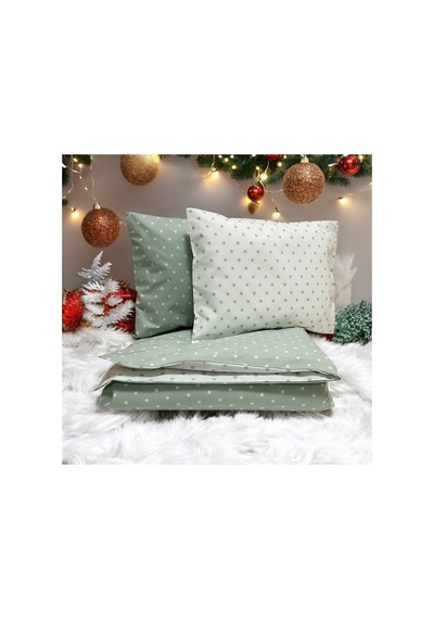 Mint Beyaz Puantiyeli %100 Doğal Pamuk 4 Parça Tek Kişilik Nevresim Seti 160 X 220 Cm Çok Renkli