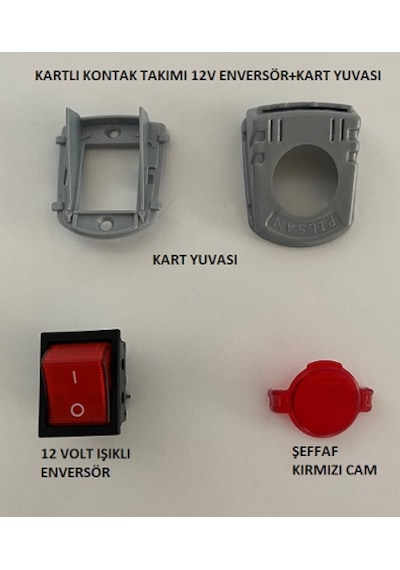 Kartlı Kontak Takımı 12v Enversör+kart Yuvası
